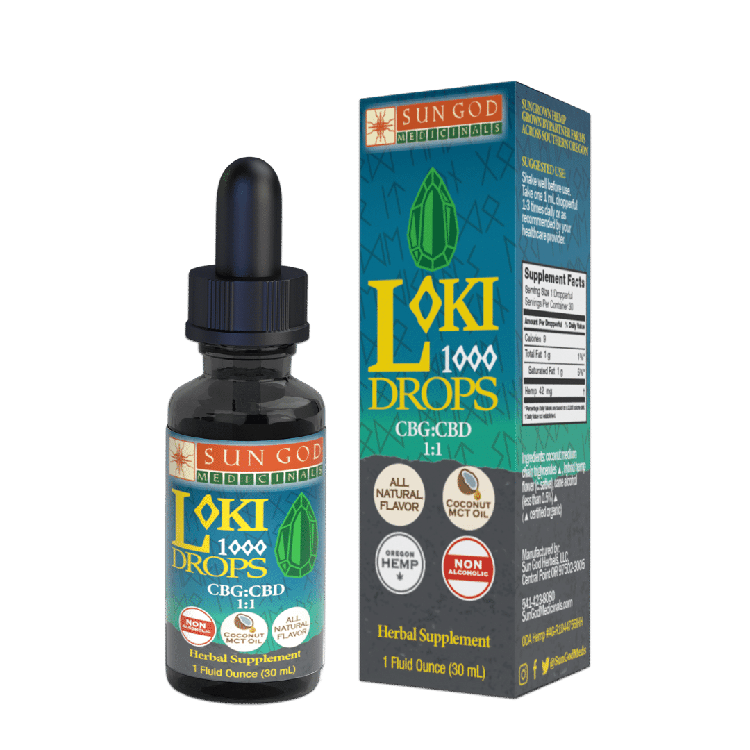 Loki 1000 Full-Spectrum Hemp Drops 1:1 CBG:CBD | 1000mg Hemp Extract Drops Oasis Select