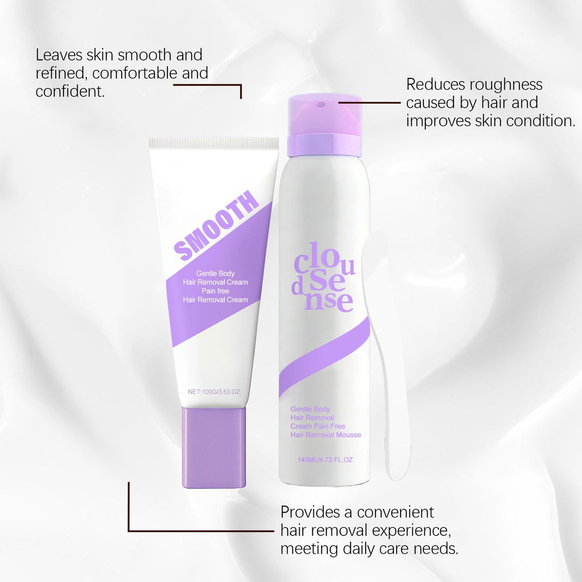 Gentle Hair Removal Kit – Mousse, Cream & Blade for All Skin Hair Removal Kit Oasis Select