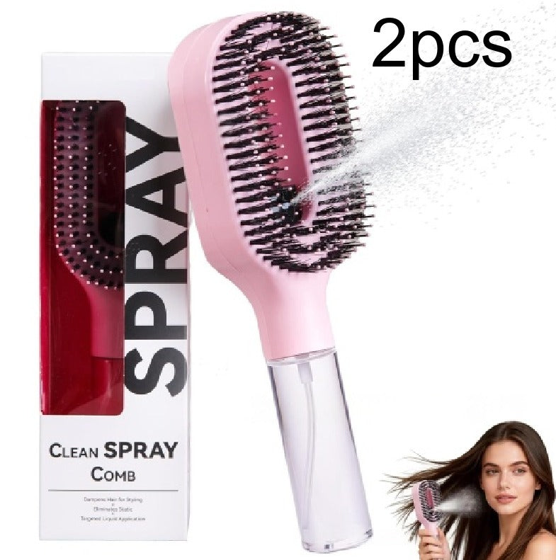 2-in-1 Spray Comb Hairbrush with Scalp Massage & Mist Bottle Spray Comb Hairbrush Oasis Select Purple 2PCS