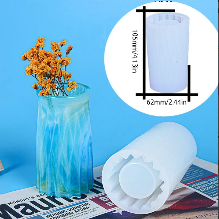 Round Rhombus Crystal Epoxy Silicone Mold for DIY Vases Silicone Resin Mold Oasis Select Style-a