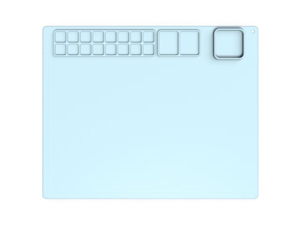 Silicone Drawing Mat for Kids with Palette & Brushes Kids Art Mat Oasis Select Single Painting Pad Blue