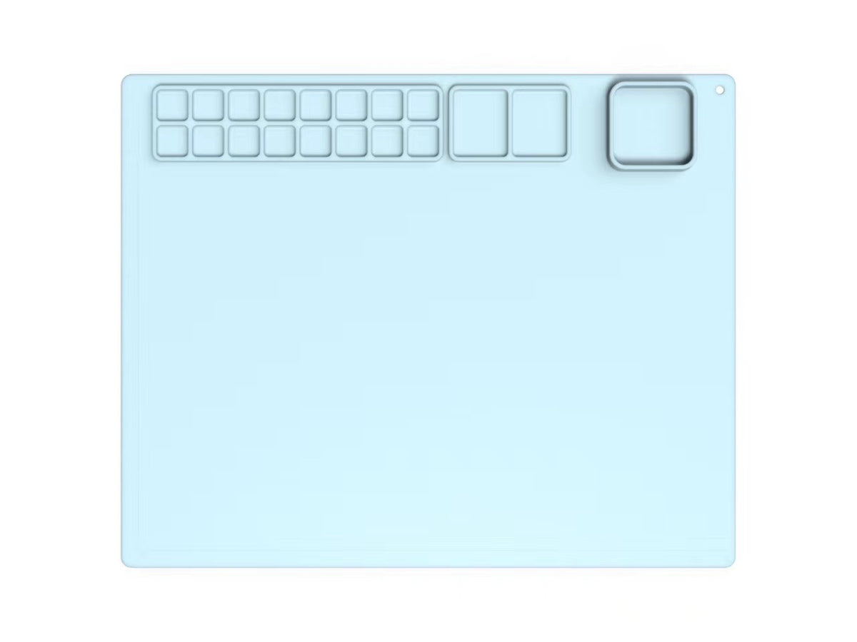 Silicone Drawing Mat for Kids with Palette & Brushes Kids Art Mat Oasis Select Single Painting Pad Blue