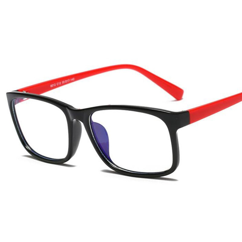 Anti Blue Light Glasses – Retro Unisex PC Frame Eyewear Blue Light Glasses Oasis Select Red LEG One Size