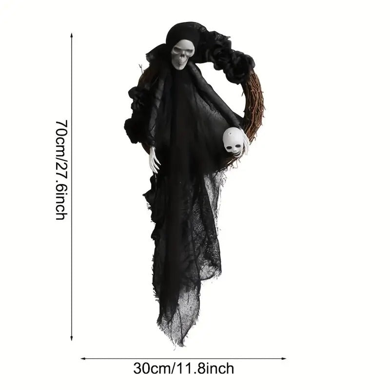 Black & White Ghost Door Hanging | Halloween Decor Halloween Door Decoration Oasis Select Black