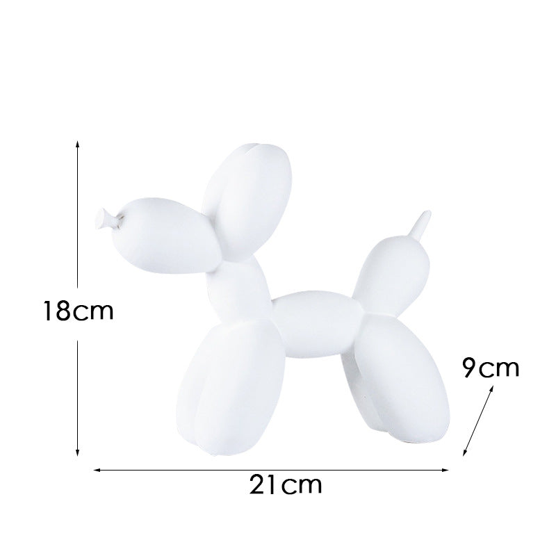 Colorful Balloon Dog Figurine | European Water Transfer Art Decor Decorative Figurine Oasis Select White