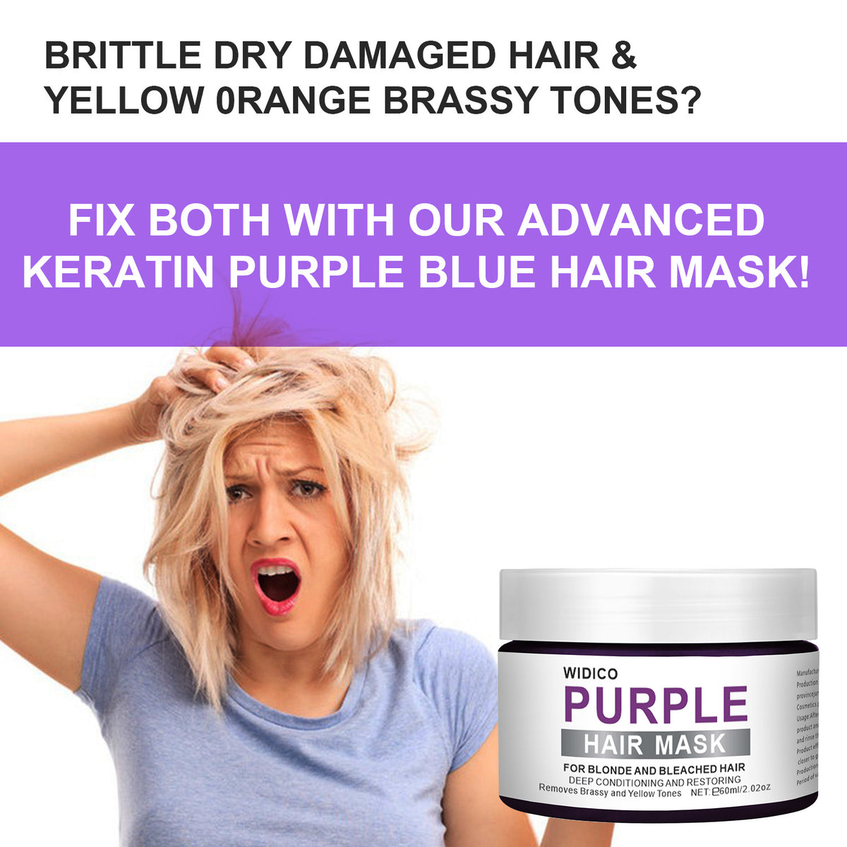Purple Shampoo for Blonde, Silver & Gray Hair | Tone & Color Toning Shampoo Oasis Select