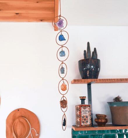 Raw Crystal 7 Gemstone Wall Decor – 70CM Hanging Pendant Crystal Wall Hanging Oasis Select