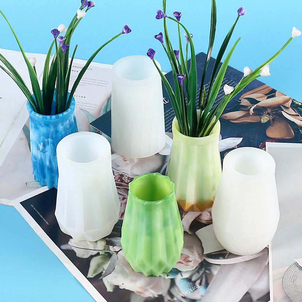 Round Rhombus Crystal Epoxy Silicone Mold for DIY Vases Silicone Resin Mold Oasis Select