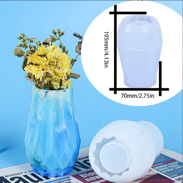 Round Rhombus Crystal Epoxy Silicone Mold for DIY Vases Silicone Resin Mold Oasis Select Style-b
