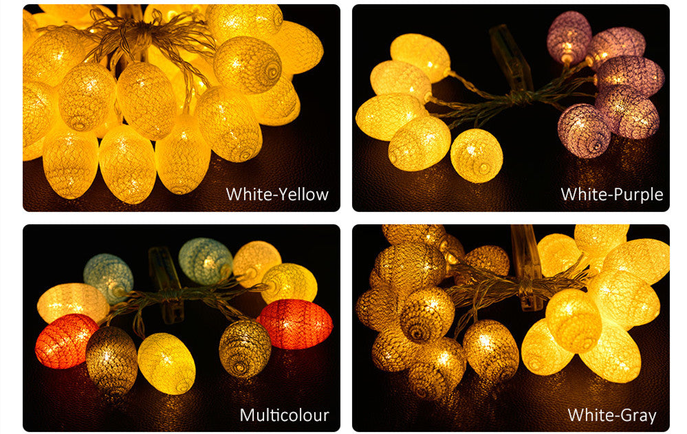 5m LED Cotton Egg String Lights – Party & Holiday Decor LED String Lights Oasis Select Multicolour 1.8M