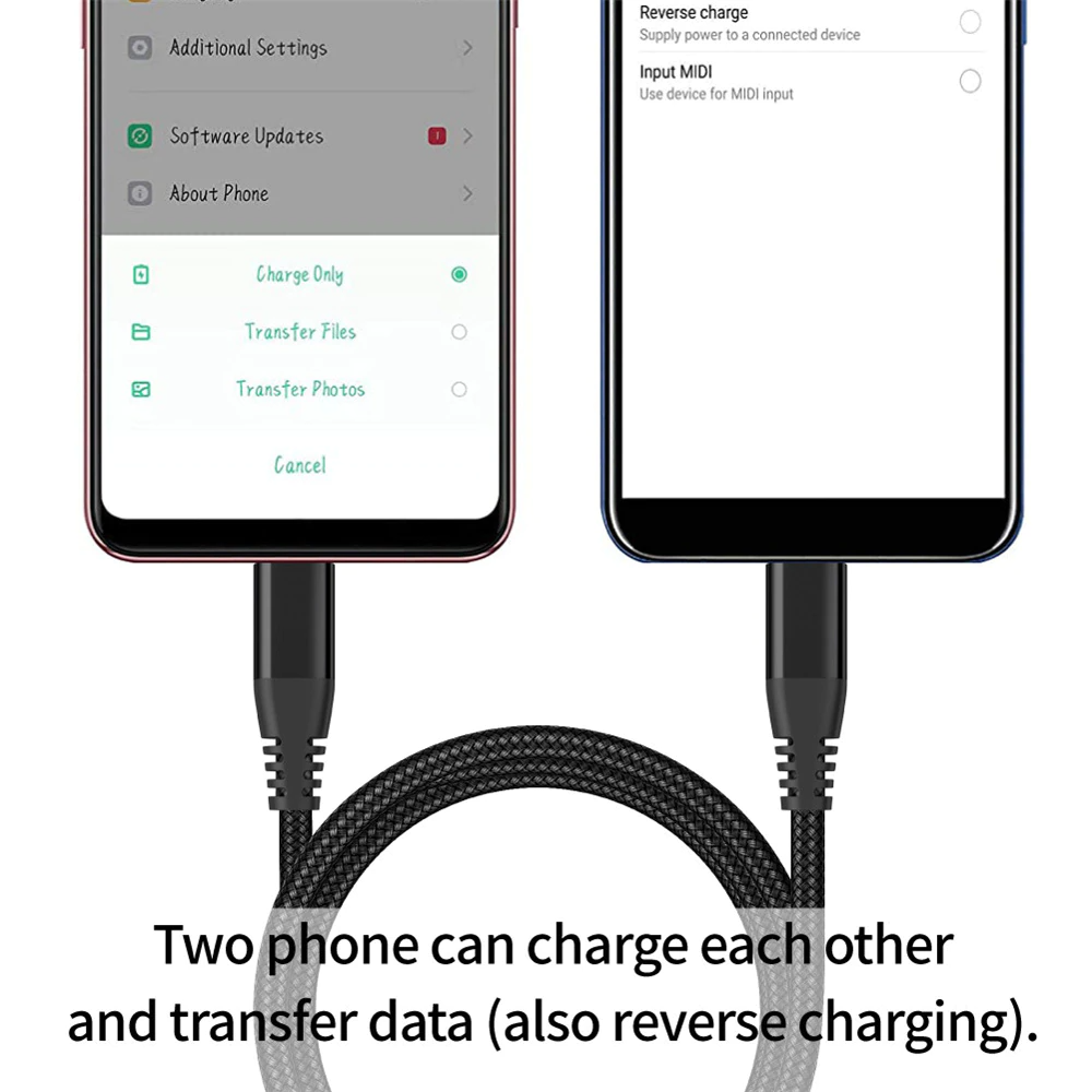 USB-C to USB-C Cable 60W Fast Charging | Nylon Braided USB-C Charging Cable Oasis Select