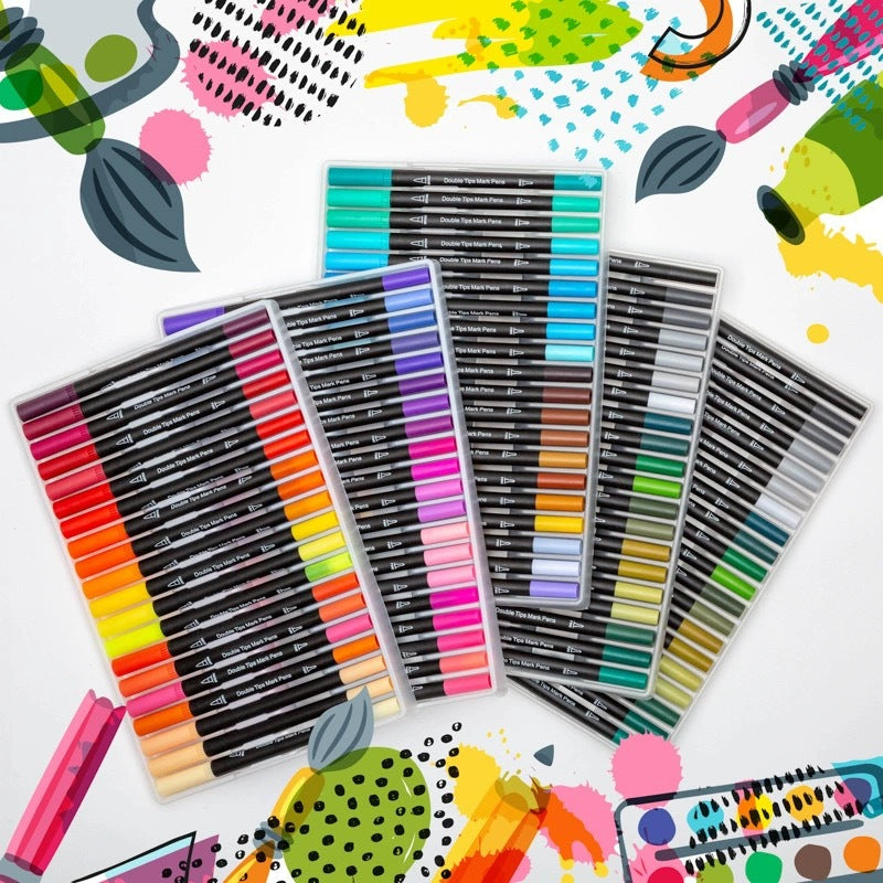 Dual-Head Watercolor Markers 24 Colors – Kids Art Set Watercolor Marker Set Oasis Select
