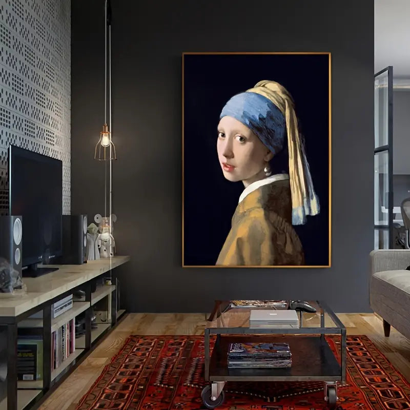 Girl With a Pearl Earring Silk Wall Art – Unframed 50x70cm Silk Wall Art Print Oasis Select