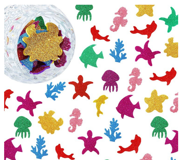 DIY Ocean Animal Glitter Foam Stickers for Kids – 6 Colors Kids Craft Stickers Oasis Select