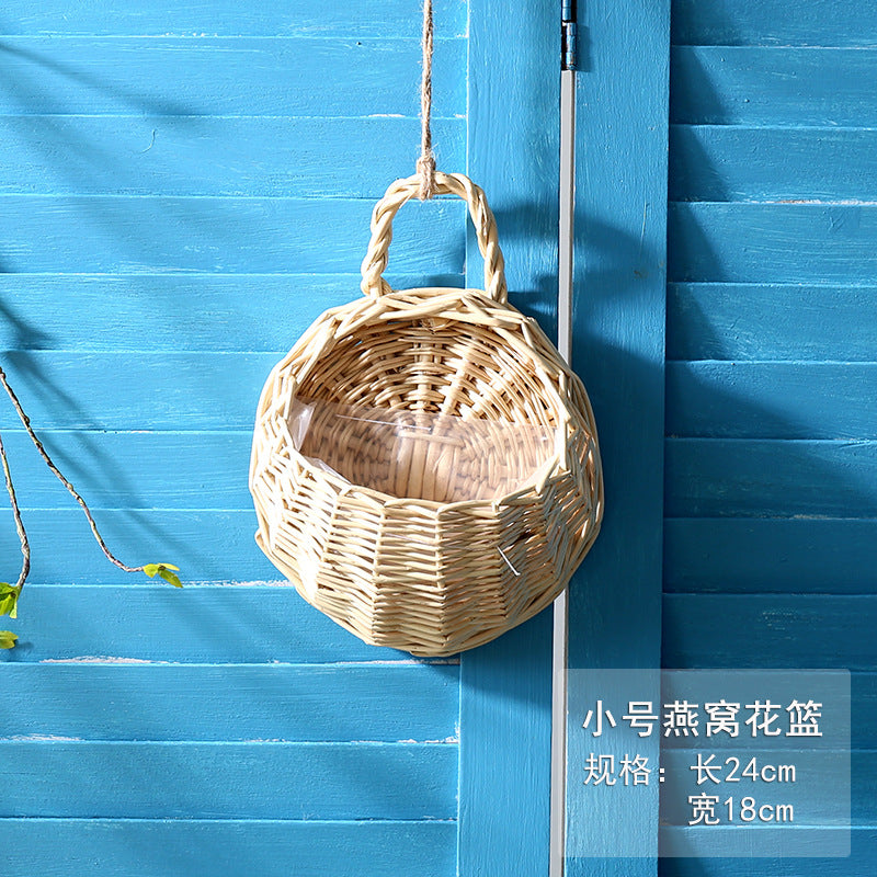 Wicker Wall-Mounted Hanging Basket for Flowers & Plants Wicker Wall Planter Oasis Select Peeled Willow 18cm