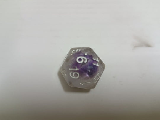 Dragon Eye Crystal Resin Dice Set | Colorful Polyhedral D20 Polyhedral Dice Set Oasis Select Purple