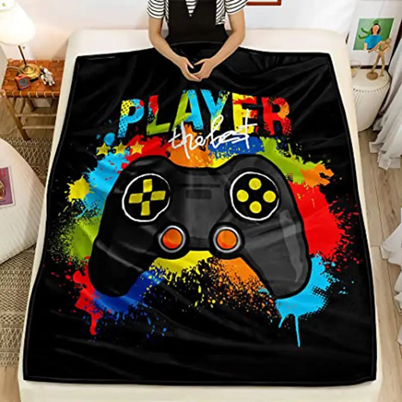 Gamer Blanket – Soft Flannel Throw for Couch & Bedroom Flannel Throw Blanket Oasis Select