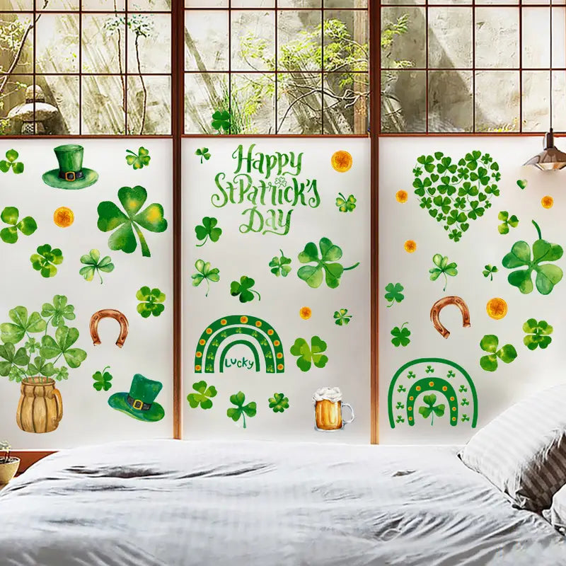 St. Patrick's Day Window Stickers – Set of 9 | 20x30cm Holiday Window Stickers Oasis Select