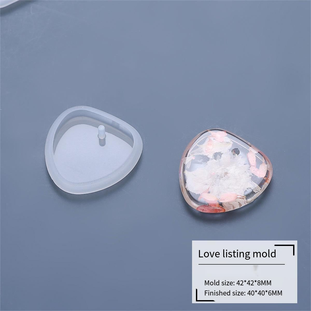 Silicone Epoxy Mold Set – Heart, Oval & Pendant Shapes Resin Craft Mold Oasis Select Love