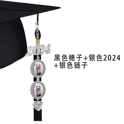 DIY 2024 Graduation Photo Frame with Tassels & Gems Graduation Photo Frame Oasis Select Black