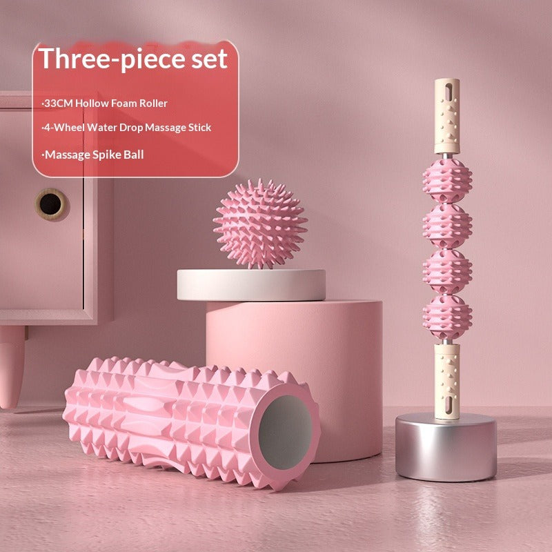 Dual-Zone Foam Roller Set – Massage Stick & Spike Ball Foam Roller Set Oasis Select Pink 33cm Hollow