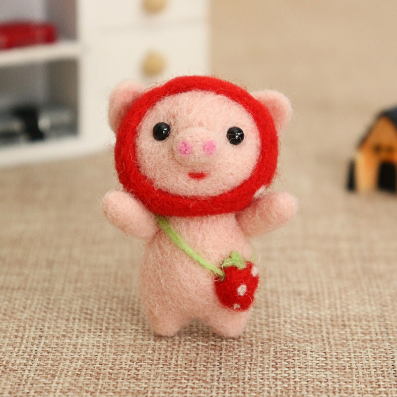 Wool Felt DIY Kit – Beginner Handmade Piggy Dolls | 4 Styles Felt Craft Kit Oasis Select