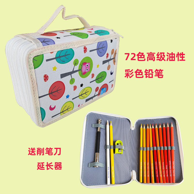 72-Color Premium Oil-Based Colored Pencil Set with Carry Case Colored Pencil Set Oasis Select 72 colors / 72-color advanced oily colored lead white bag
