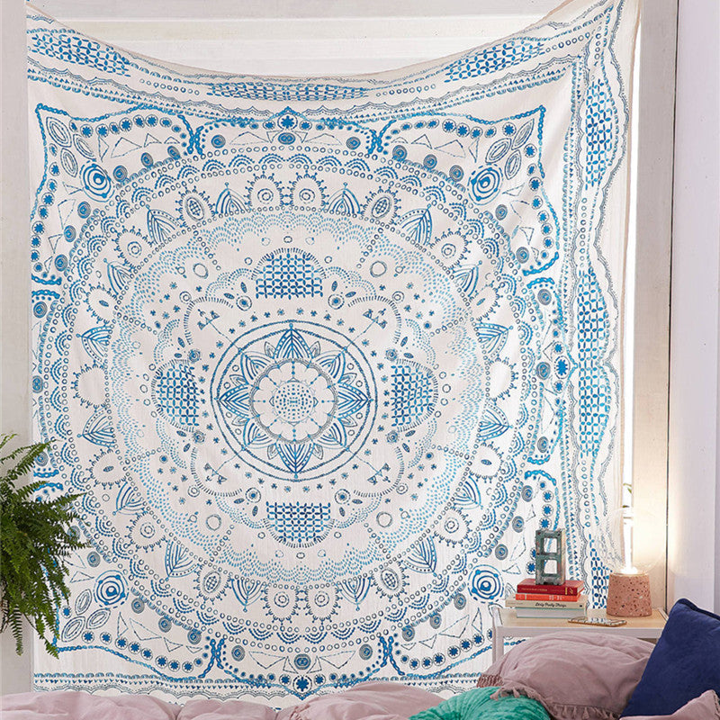 Bohemian Mandala Wall Tapestry – Indian Art Print | Boho Decor Wall Tapestry Oasis Select Color D 145X145CM