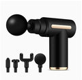 USB Mini Massage Gun with LED Display & 4 Heads Percussion Massage Gun Oasis Select BX720 Black 6 Button 1500mAh