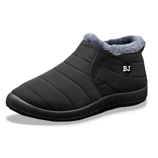 Waterproof Men's Winter Snow Boots – Fleece-Lined Big Size Winter Snow Boots Oasis Select BJ-Black / 45