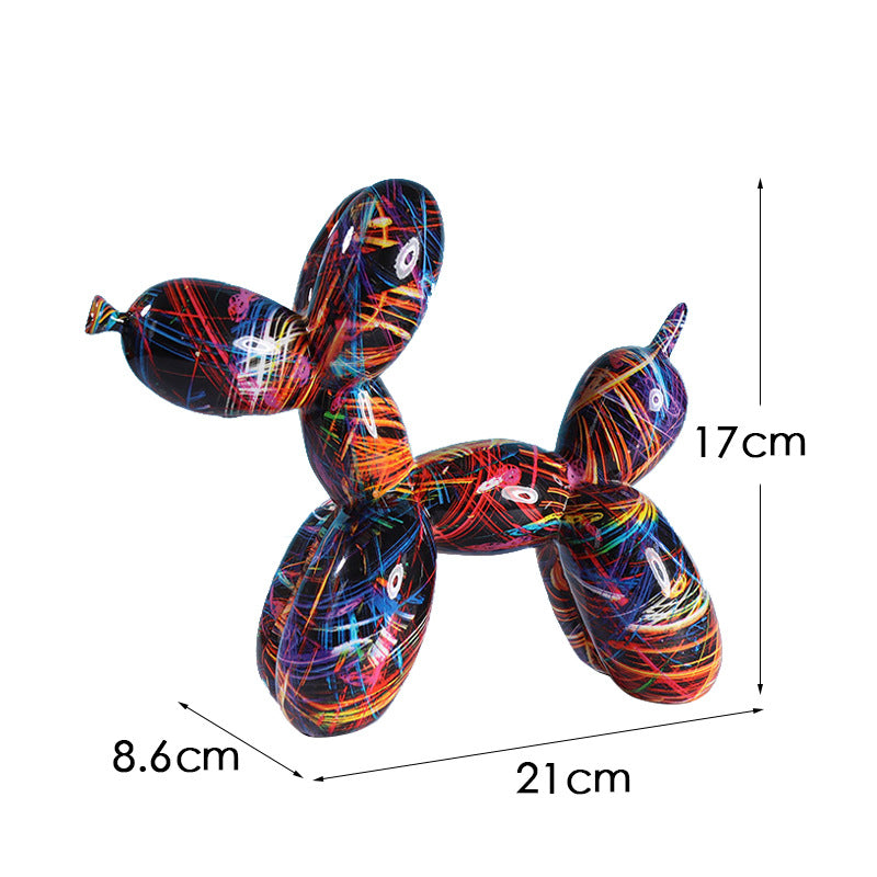 Colorful Balloon Dog Figurine | European Water Transfer Art Decor