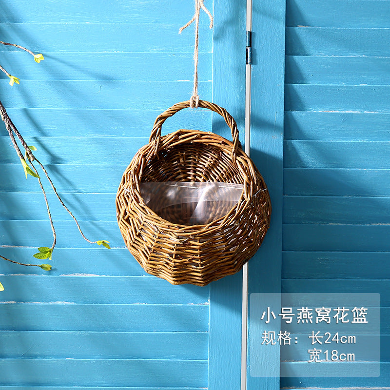 Wicker Wall-Mounted Hanging Basket for Flowers & Plants Wicker Wall Planter Oasis Select Original Willow color 18cm