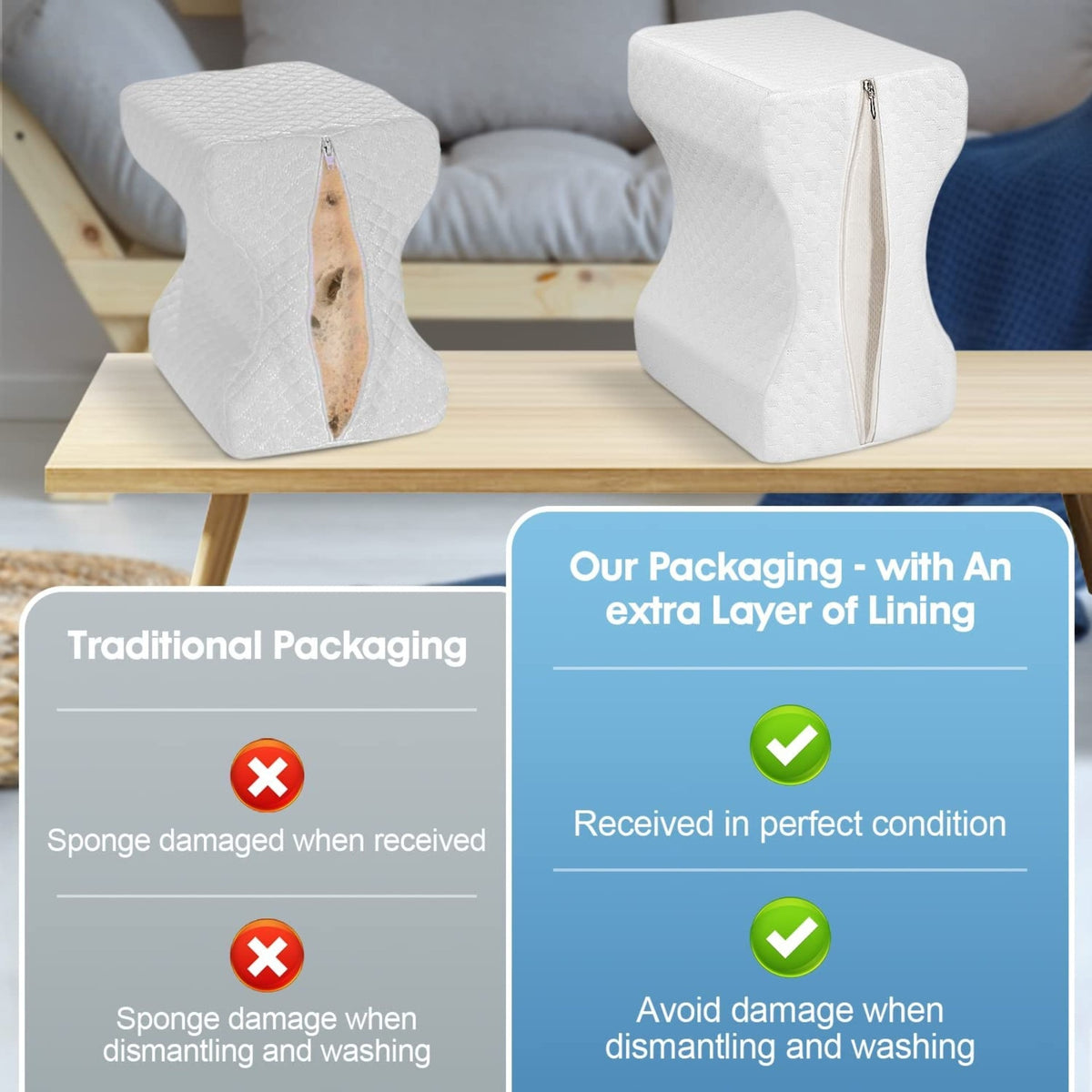 Memory Foam Leg Lock Pillow – Ergonomic Sleep Support Memory Foam Pillow Oasis Select