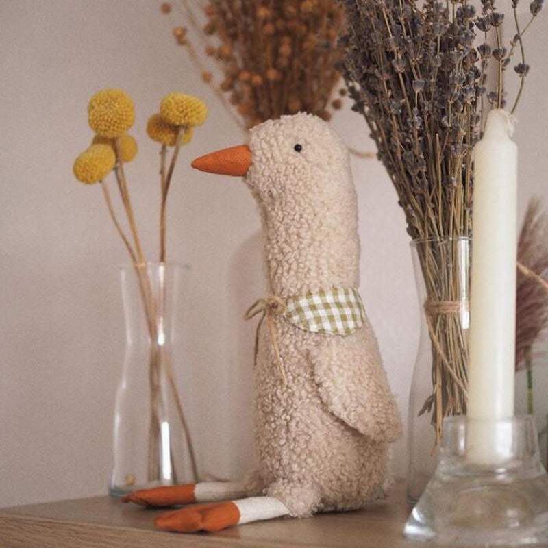Curly Chicken Stuffed Doll with Scarf | Baby Photo Prop Stuffed Plush Doll Oasis Select Khaki / 1 PCS