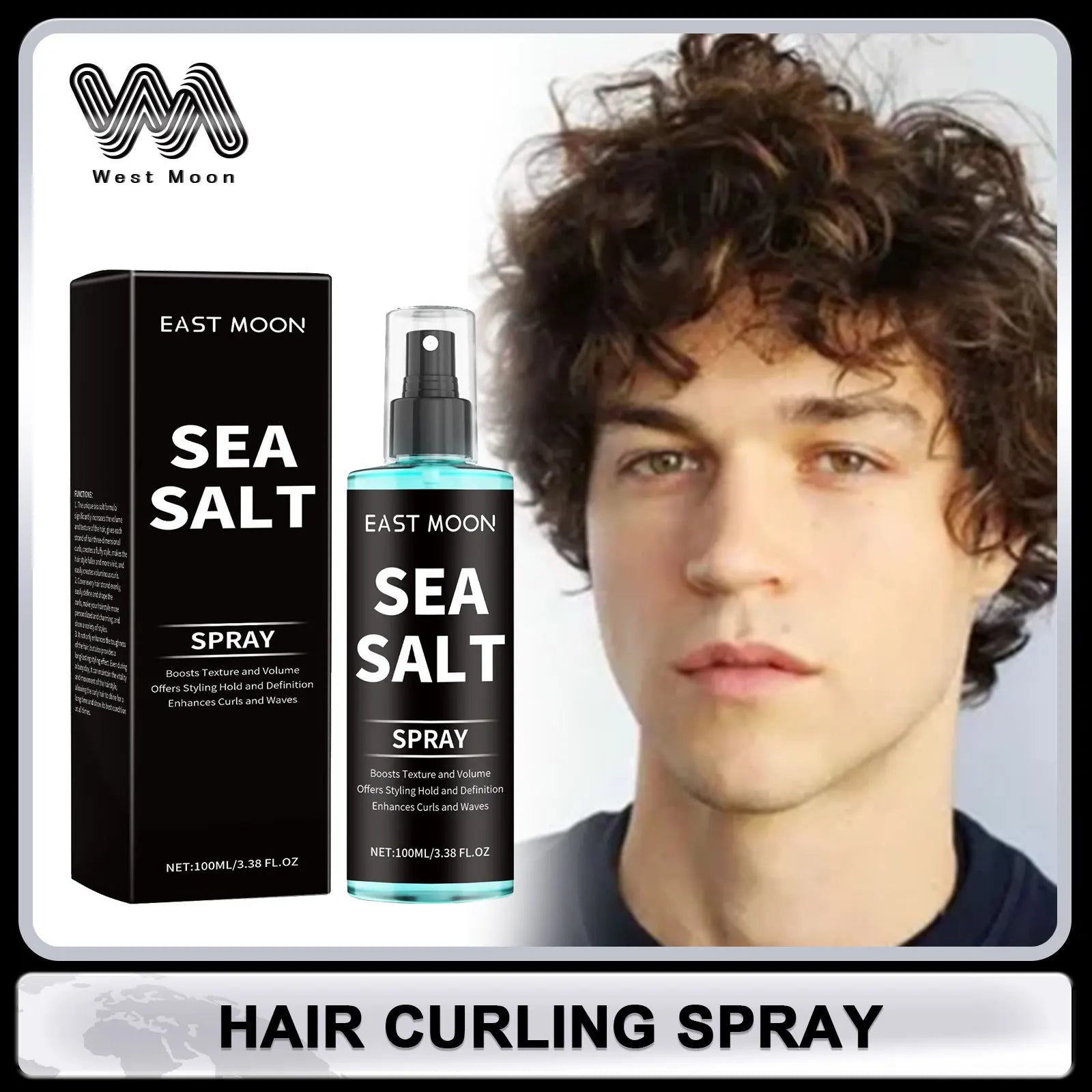 East Moon Sea Salt Curl Enhancer Spray & Styling Mousse 100ml