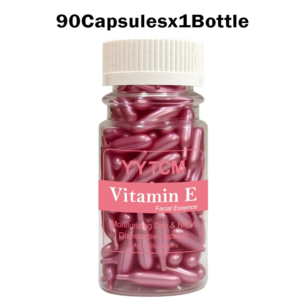 Vitamin E Serum Capsules, Single-Use Essence Capsules, Hydrating and Moisturizing Facial Skin 90 Capsules/Bottle - 1 Bottle Oasis Select 1bottle 90capsules 1