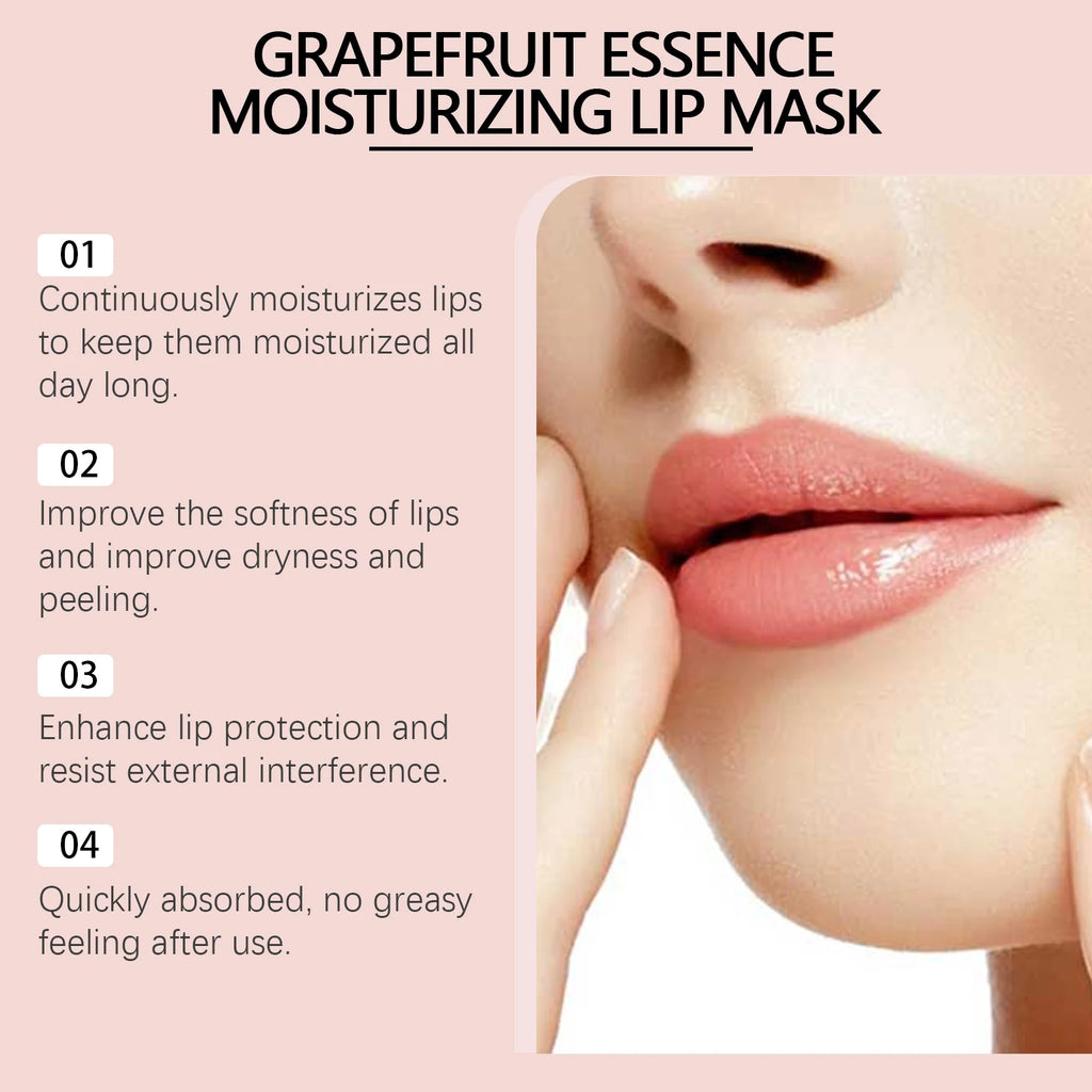 20G Grapefruit Essence Lip Mask Deep Moisturizing Fade Fine Lines Improve Skin Texture Smoothing Restoring Gloss Nourishing Gloss Lip Mask Oasis Select
