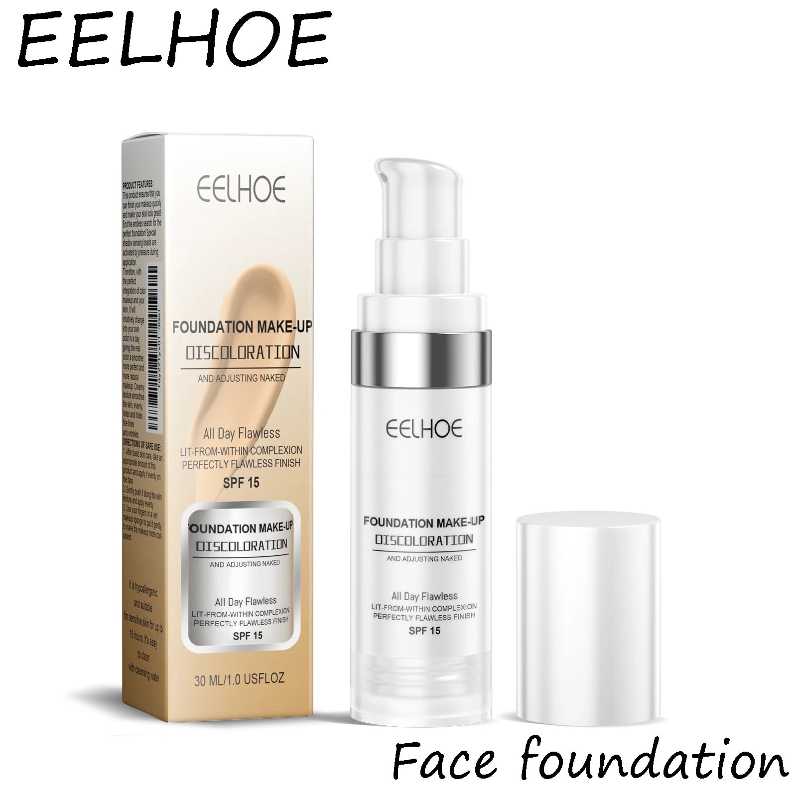 EELHOE Color Changing Makeup Foundation Lasting Moisturizing Non-greasy Matte Concealer Sweatproof Natural Brightening Makeup Oasis Select