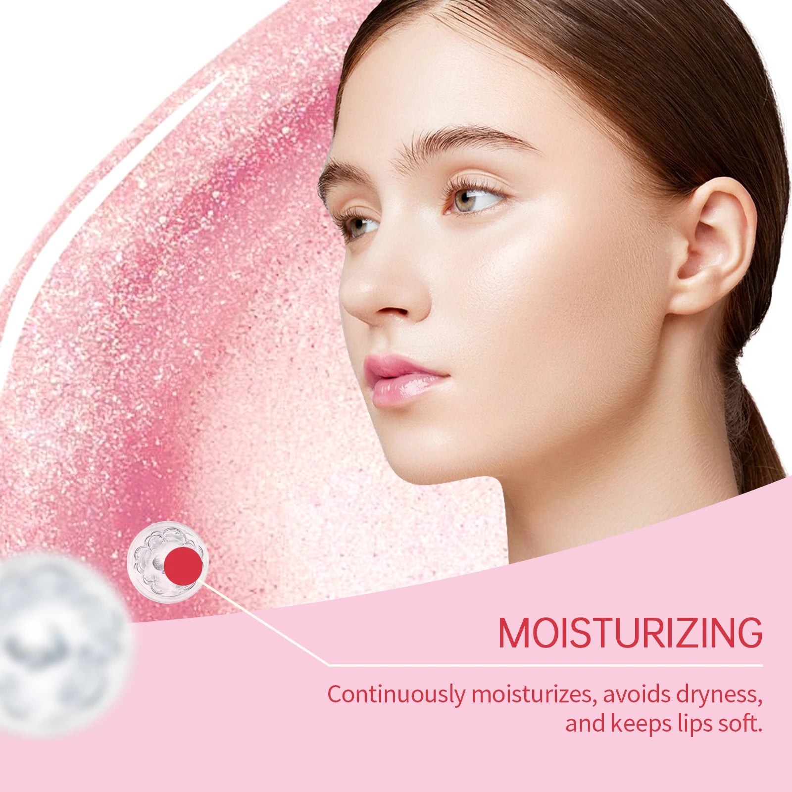 4ML Lip Gloss Moisturizing Reduce Lip Lines Improve Skin Texture Lasting Bright Color Restoring Gloss Non-sticky Beauty Makeup Lip Balm Oasis Select