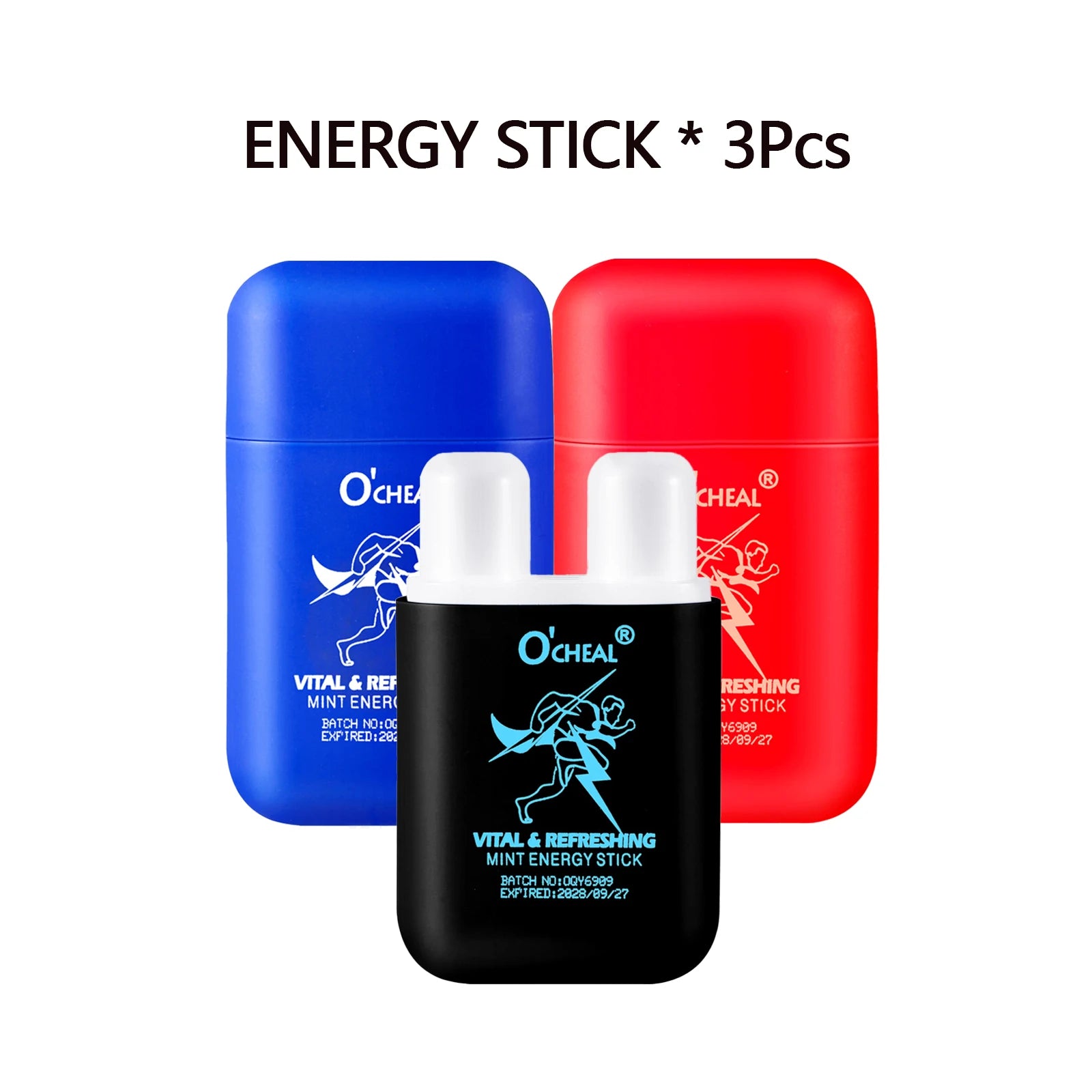 O'cheal Double Hole Cooling Mint Energizing Inhaler Stick Aromatherapy Inhaler Stick Oasis Select 3 Pcs 3.6g