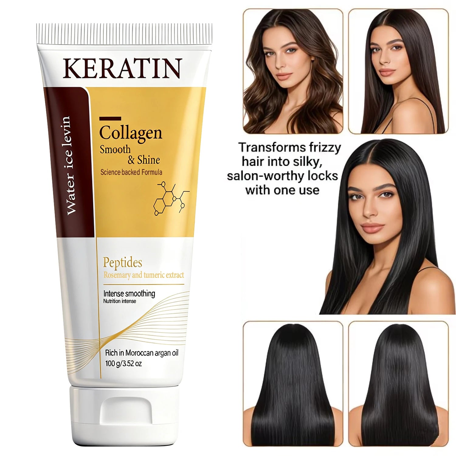 Collagen Hair Mask with Keratin & Peptides – Smoothing Treatment Deep Conditioning Mask Oasis Select