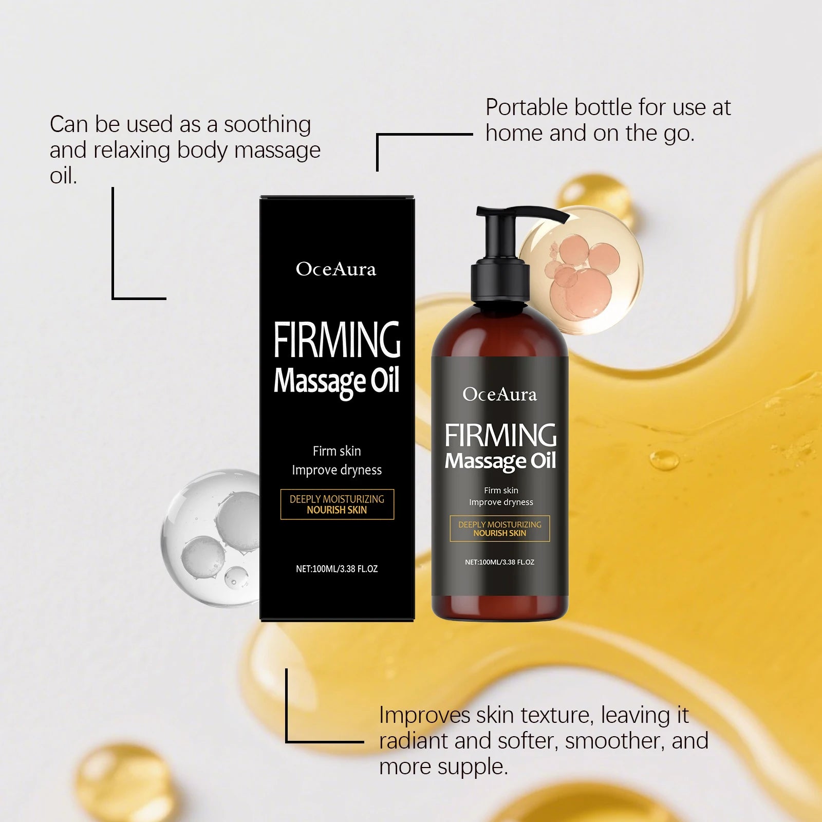 100ML Body Moisturizing Oil Deep Nourishing & Repair Skin Improve Skin Elasticity Enhance Smoothness Refreshing Body Essence Oil Oasis Select