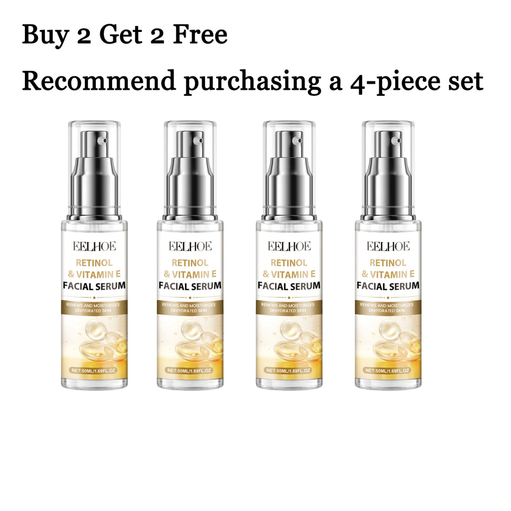 50ML Retinol Night Face Serum Moisturizing Improve Skin Elasticity Enhance Smoothness Glowing Anti-oxidant Beauty Skin Facial Serum Oasis Select 4 pcs United States