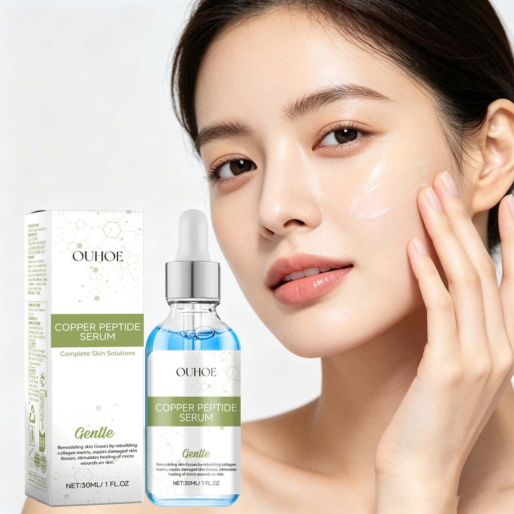 30ML Blue Copper Peptide Face Serum Glowing Moisturizing Improve Skin Texture Tightening Boosts Skin Elasticity Fade Fine Lines Pore Shrink Facial Serum Oasis Select