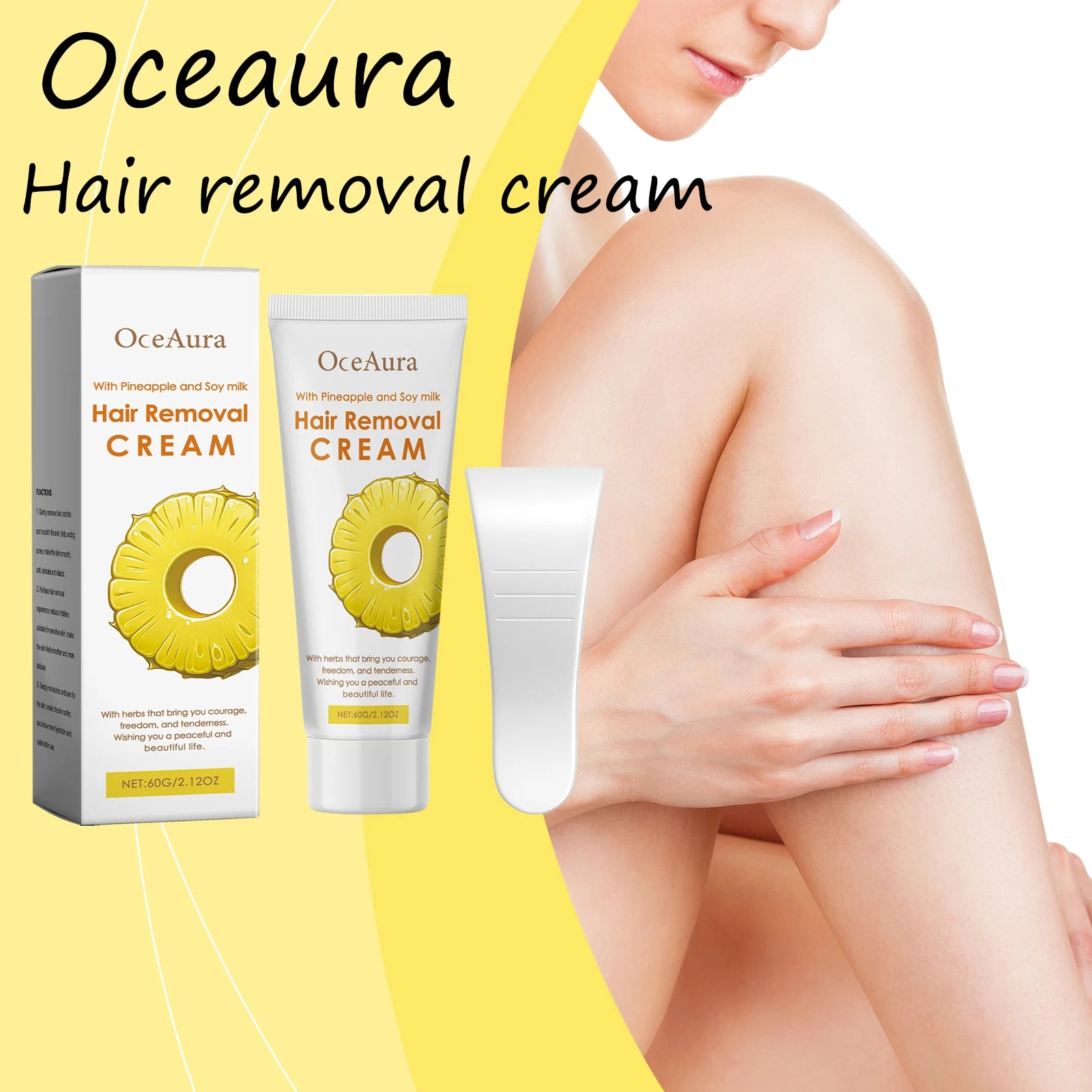 Oceaura Natural Hair Removal Cream Gentle Remove Whole Body Hair Non-irritating Pore Shrink Improve Skin Texture Hair Remove Gel Oasis Select