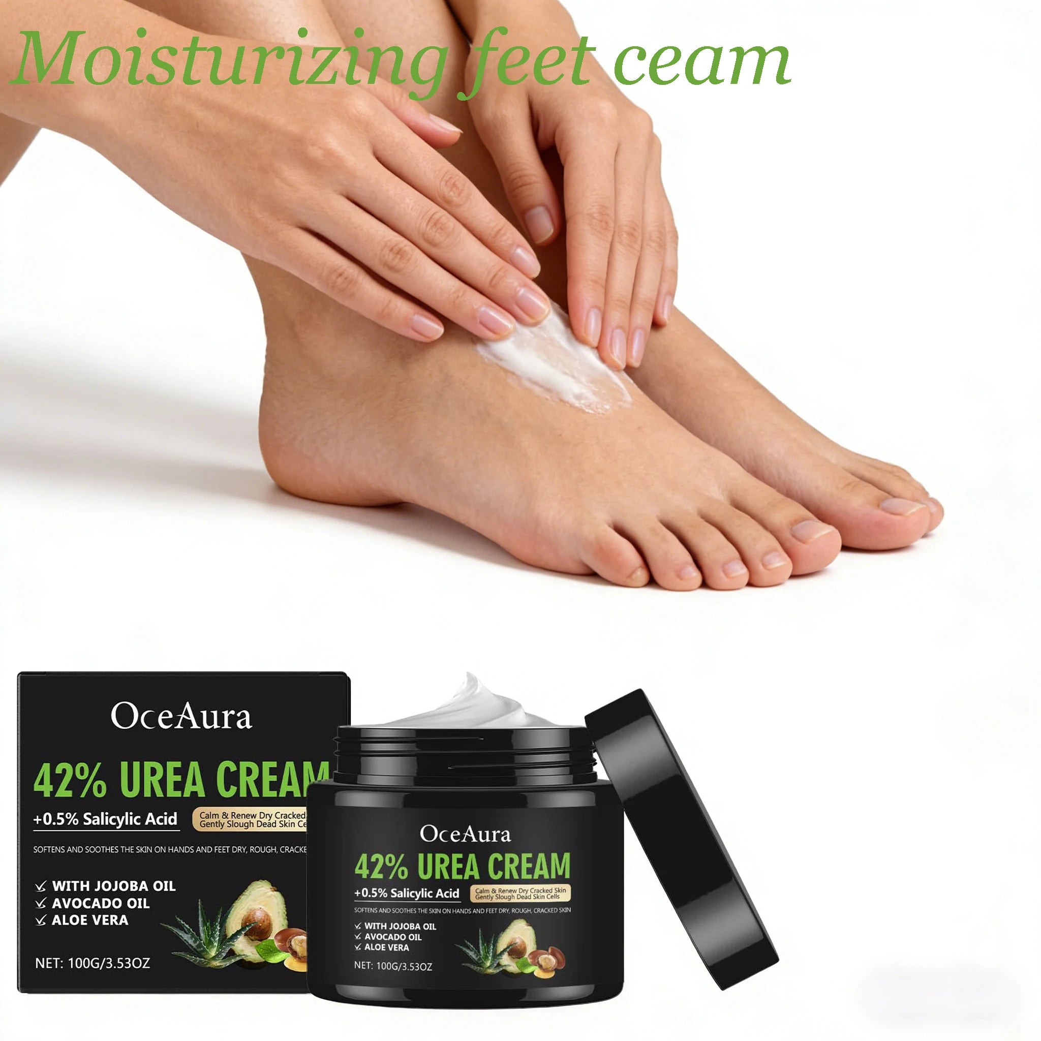 100g Avocado Foot Cream Deep Moisturizing Lightweight Reduce Dryness Smoothing Repair Cracked Heel Skin Nourishing for Foot Care Oasis Select