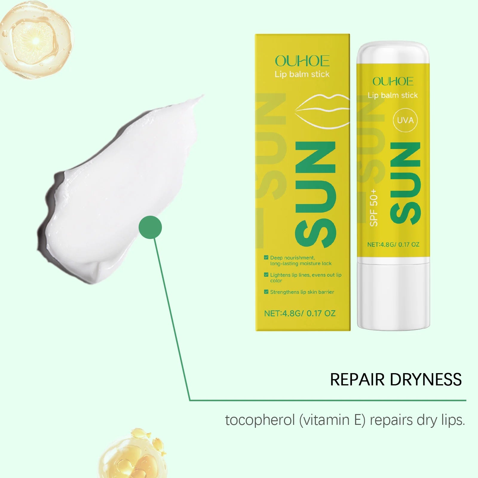 4.8G Lip Care Balm Deep Moisturizing Remove Dead Skin Nourishing Fade Fine Lines Strengthening Barrier Sunblock Lip Cream Oasis Select