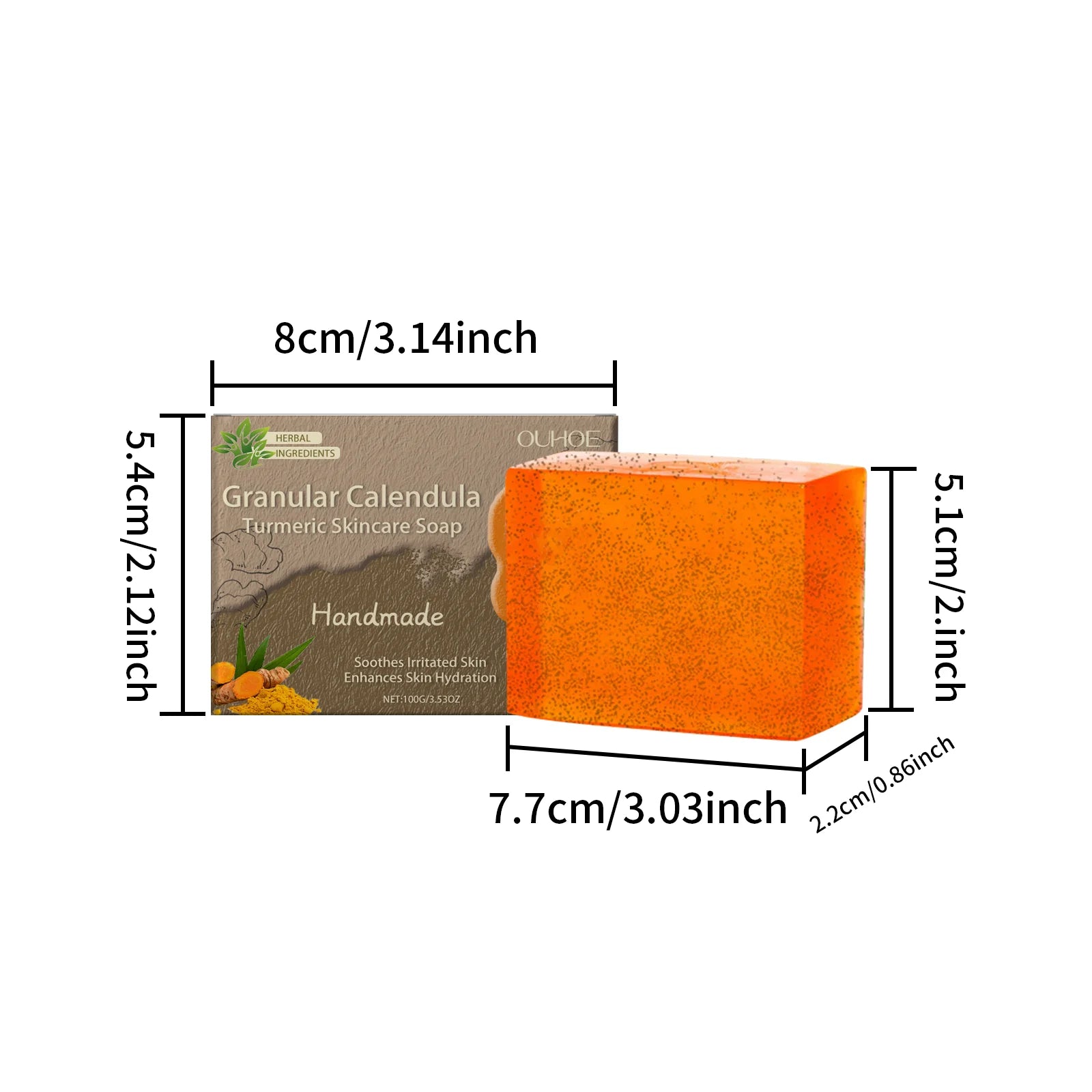 100G Calendula Bathing Soap Gentle Cleaning Pores Moisturizing Reduce Roughness Non-tight Smoothing Mild Handmade Body Soap Oasis Select