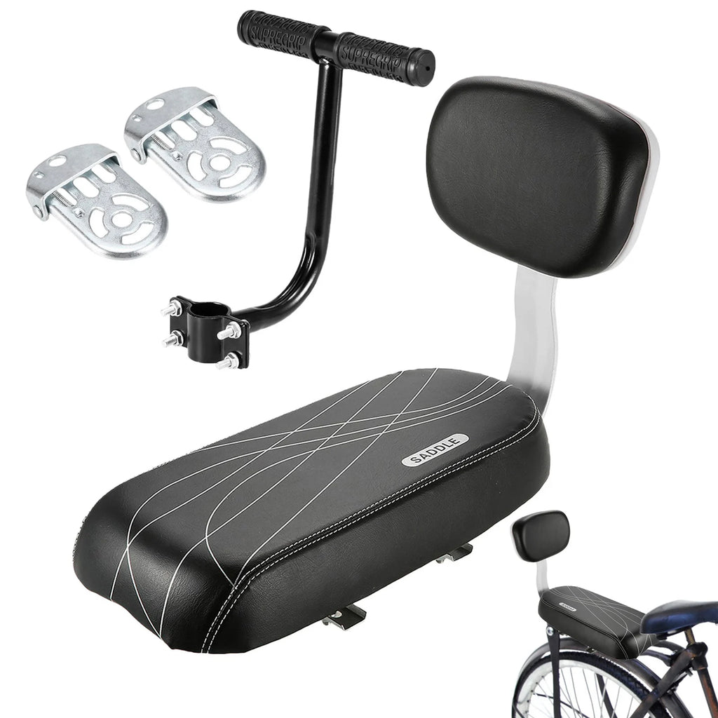 Child Bike Rear Seat Saddle With Handle Armrest Footrest Pedal Kid Bicycle Seat Mat Including Backrest For Cycling Bike Part Oasis Select