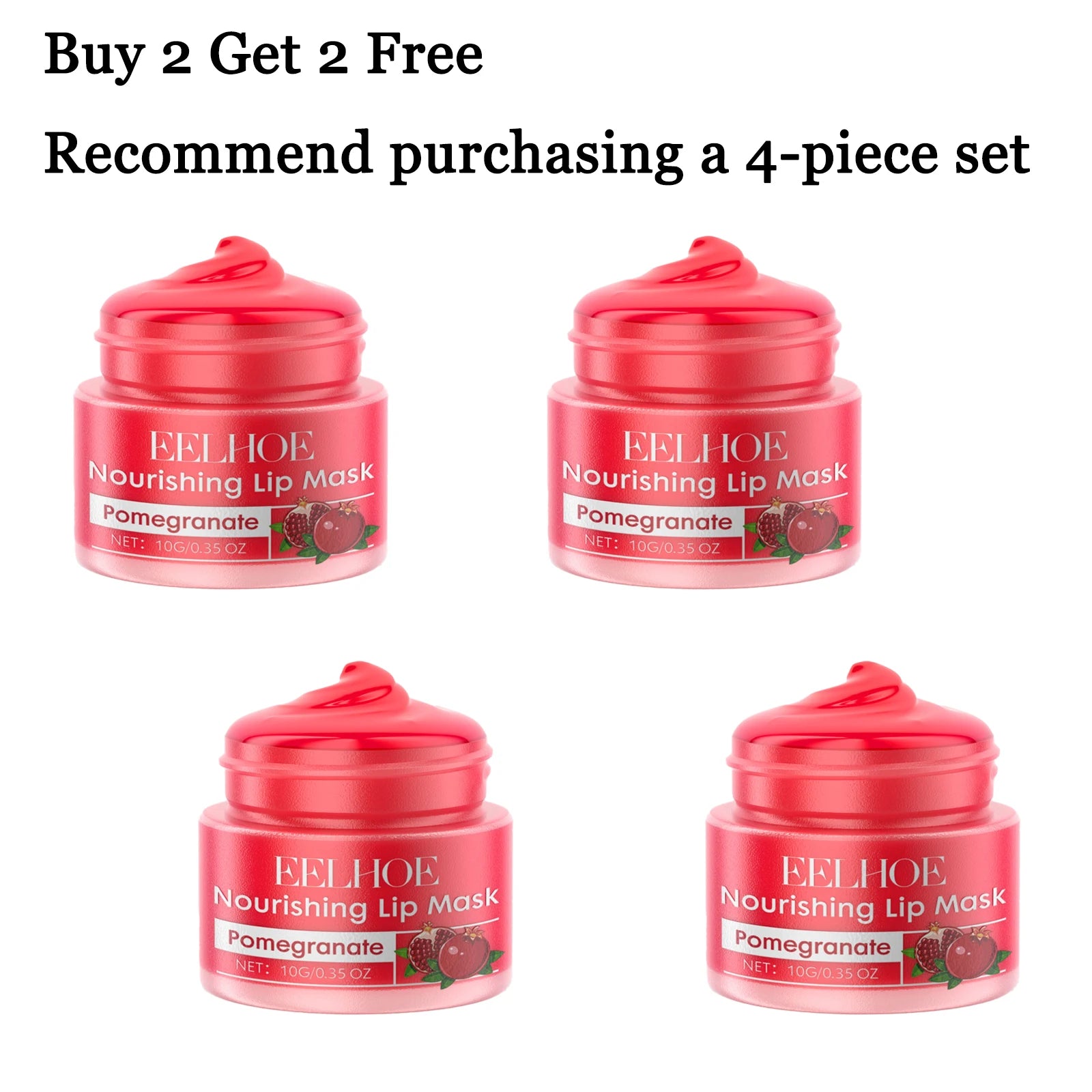 10G Pomegranate Lip Mask Deep Nourishing & Moisturizing Fade Lip Lines Remove Dead Skin Restoring Gloss Smoothing Non-greasy Softening Lip Mask Oasis Select 4 pcs United States